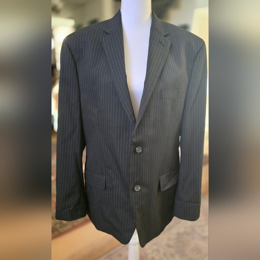 Classic Vintage Chaps Black Pinstripe Unasex Blazer Size M-L